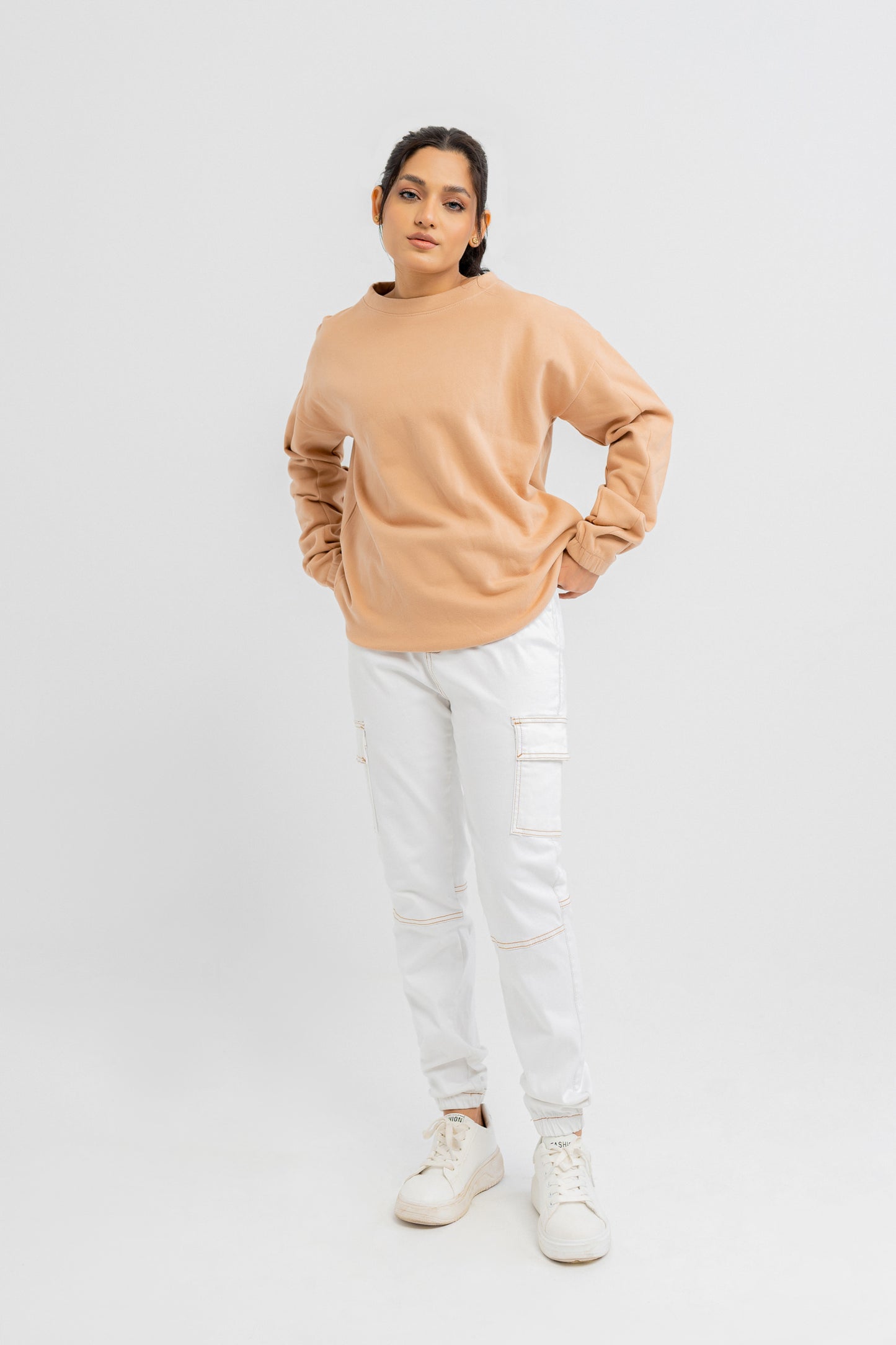Beige Relax Fit Sweatshirt