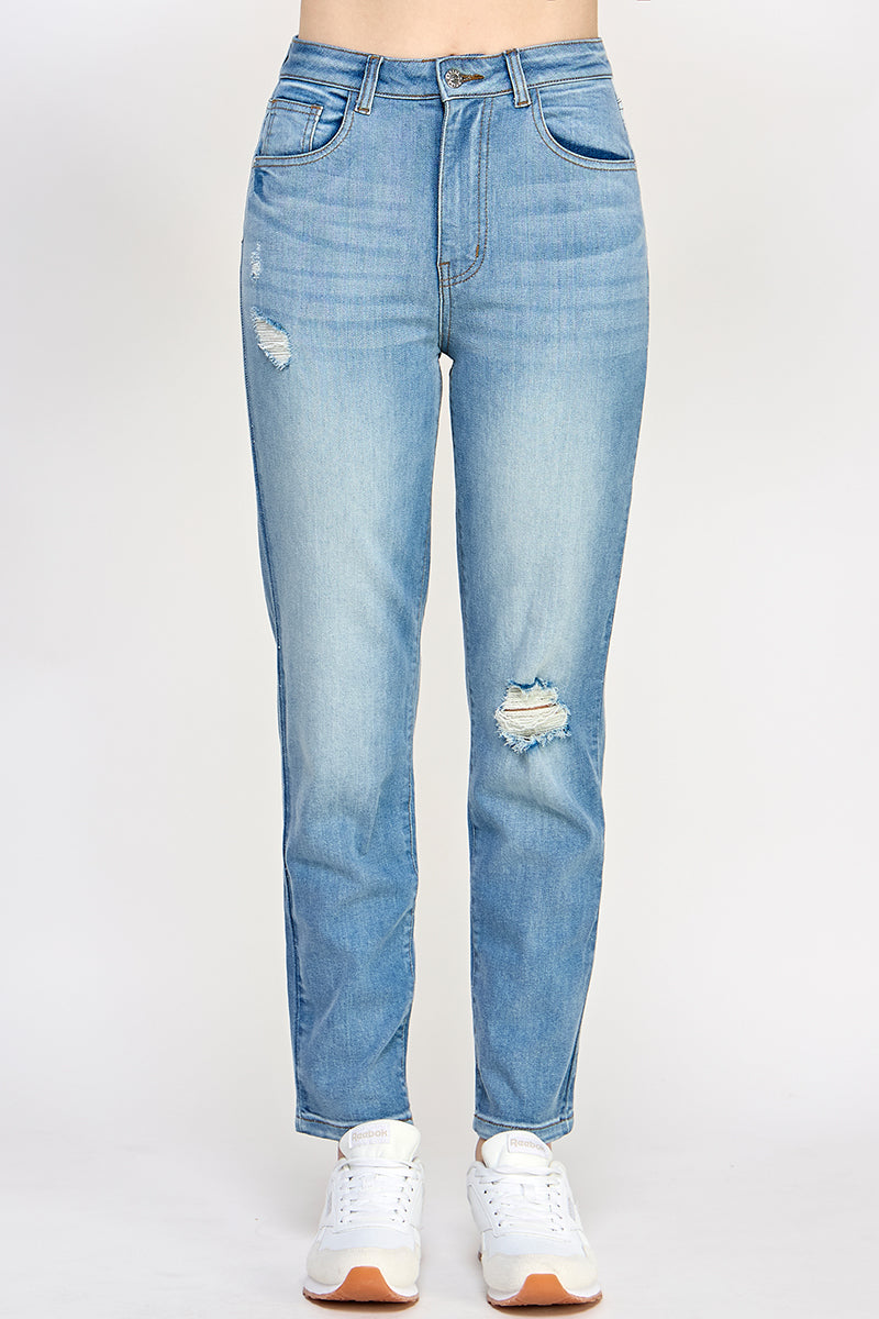 Mid-Blue Denim Jeans - Hustle N Holla