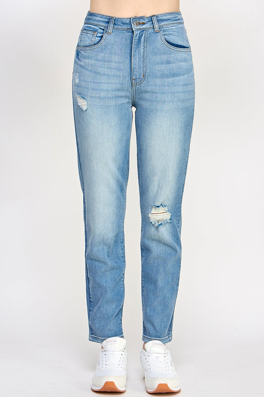 Mid-Blue Denim Jeans - Hustle N Holla