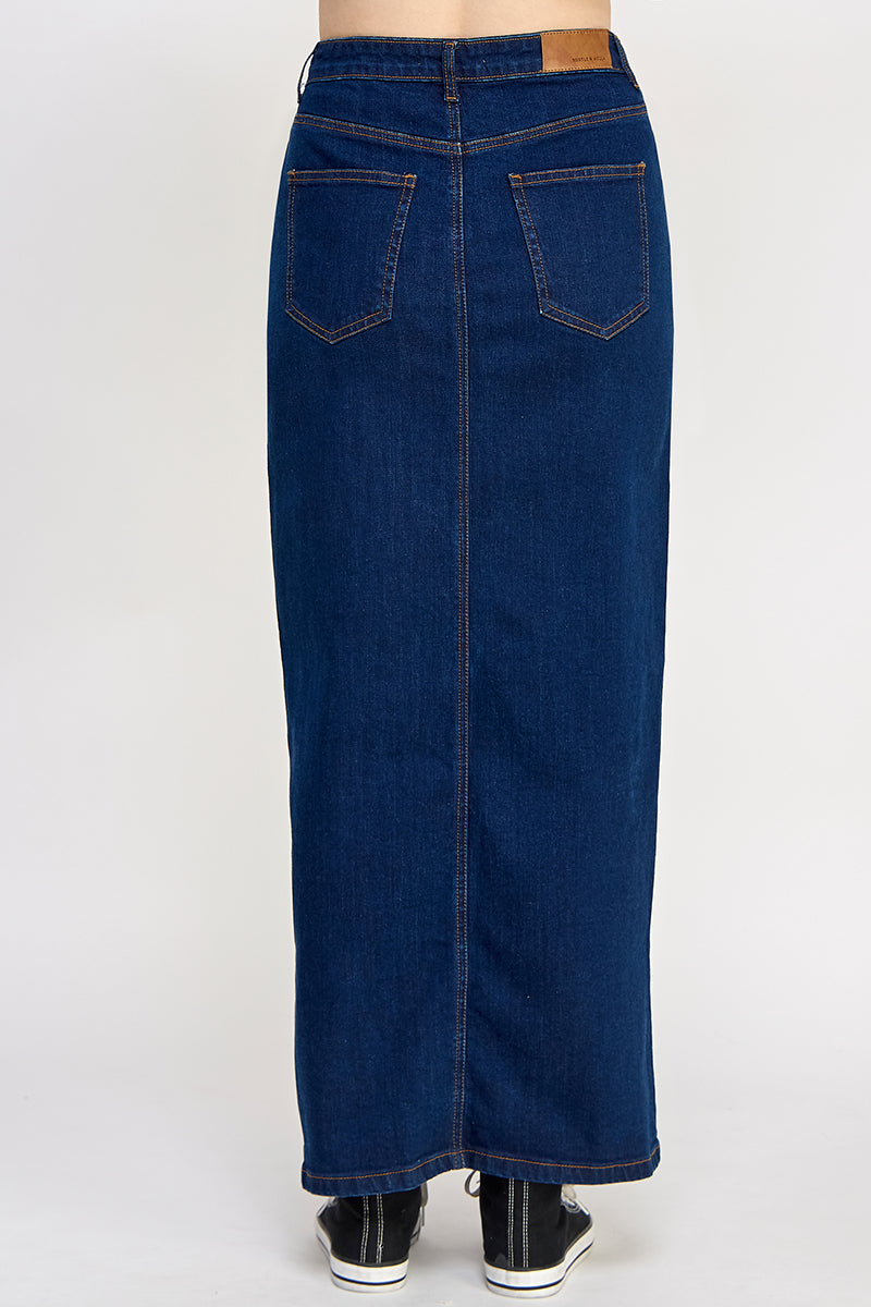 Dark Blue Denim Skirt - Hustle N Holla