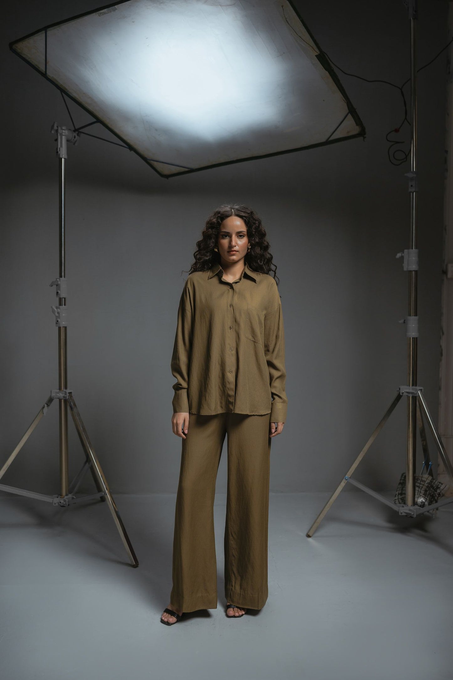 Khaki green Co-ord Set