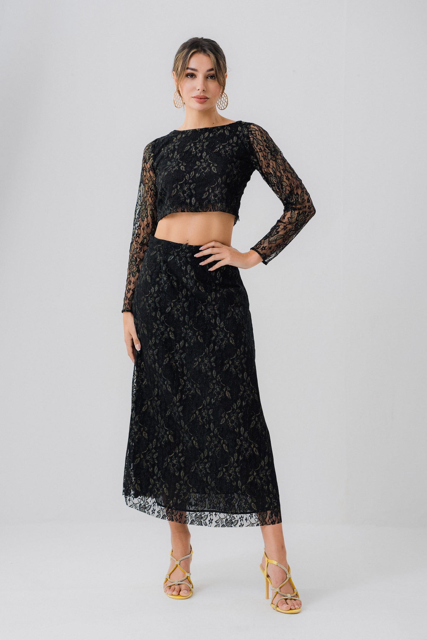 Black Net Crop Top - Hustle N Holla