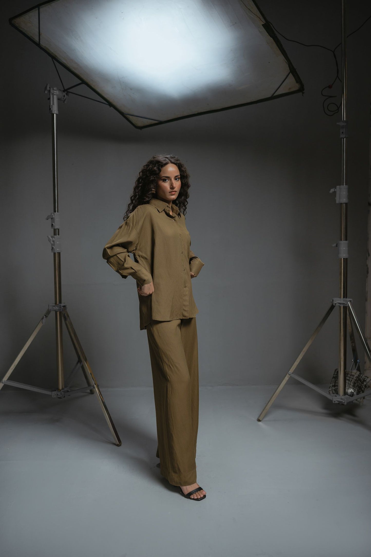 Khaki green Co-ord Set