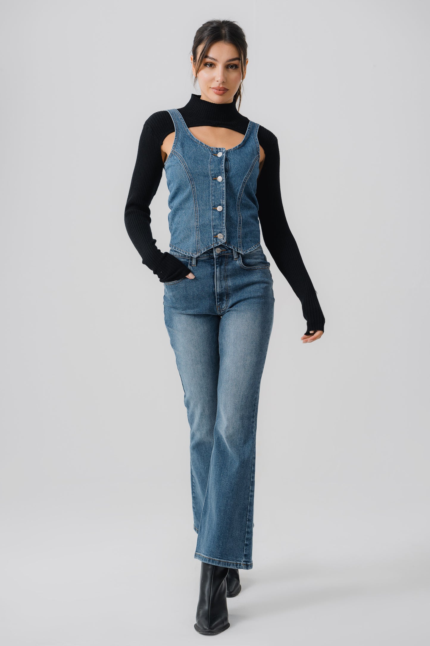 Blue Denim Vest - Hustle N Holla