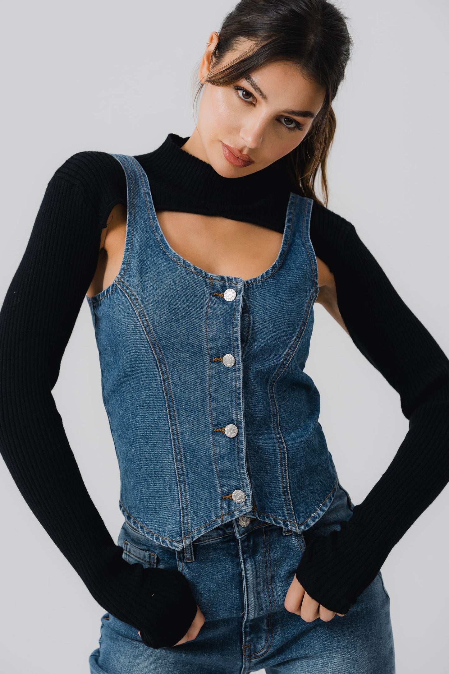 Blue Denim Vest - Hustle N Holla