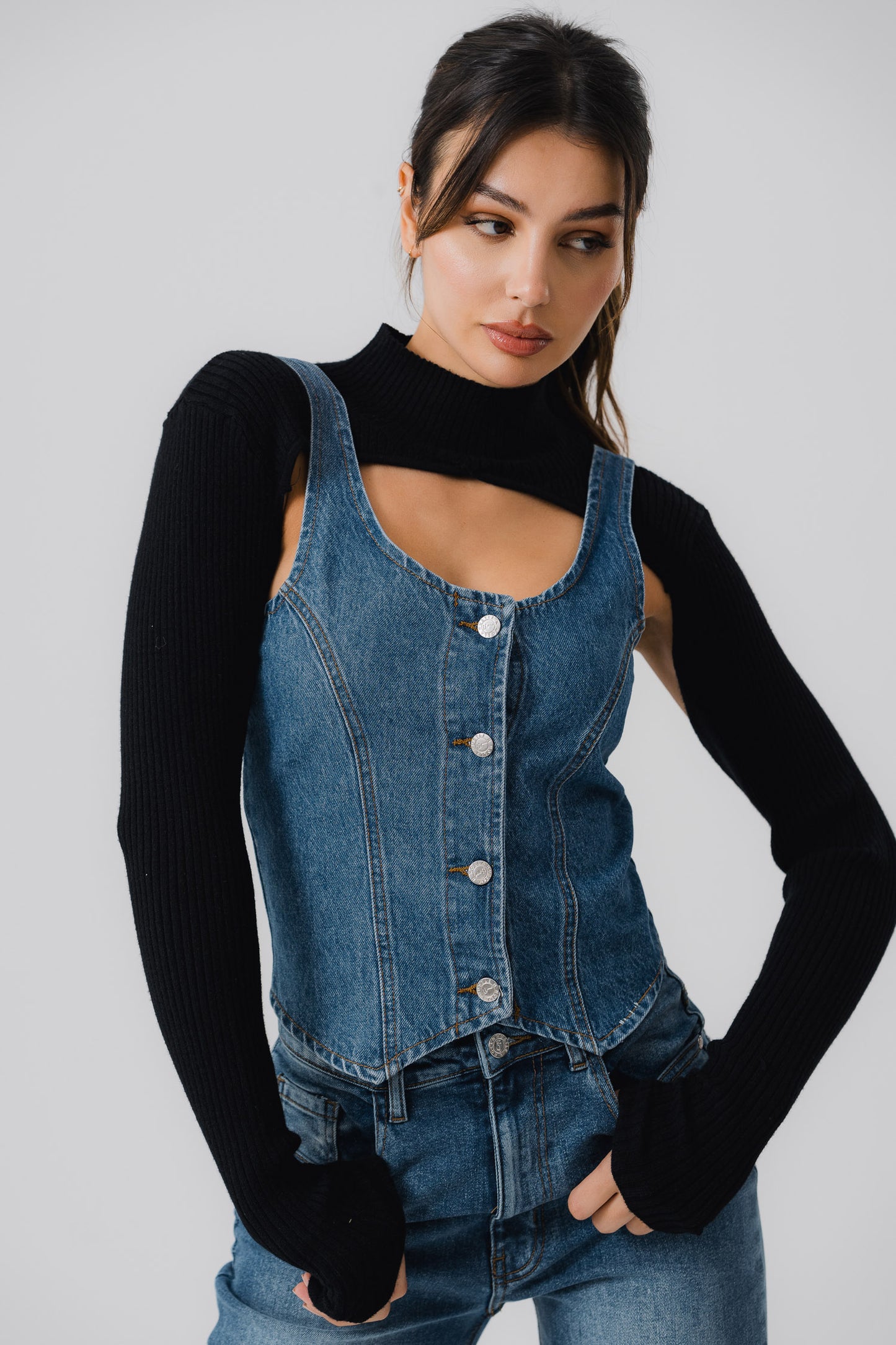 Blue Denim Vest - Hustle N Holla