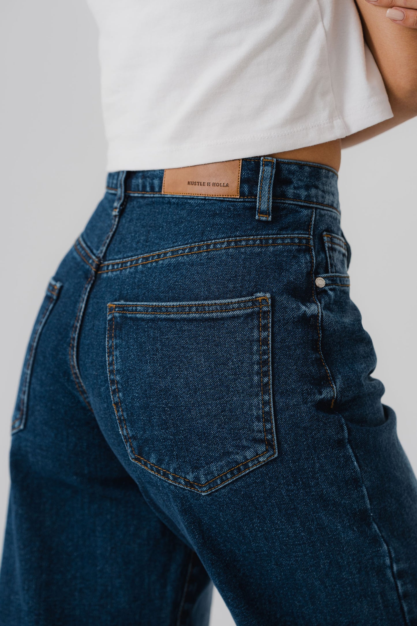 Blue Wide Leg Denim Jeans - Hustle N Holla