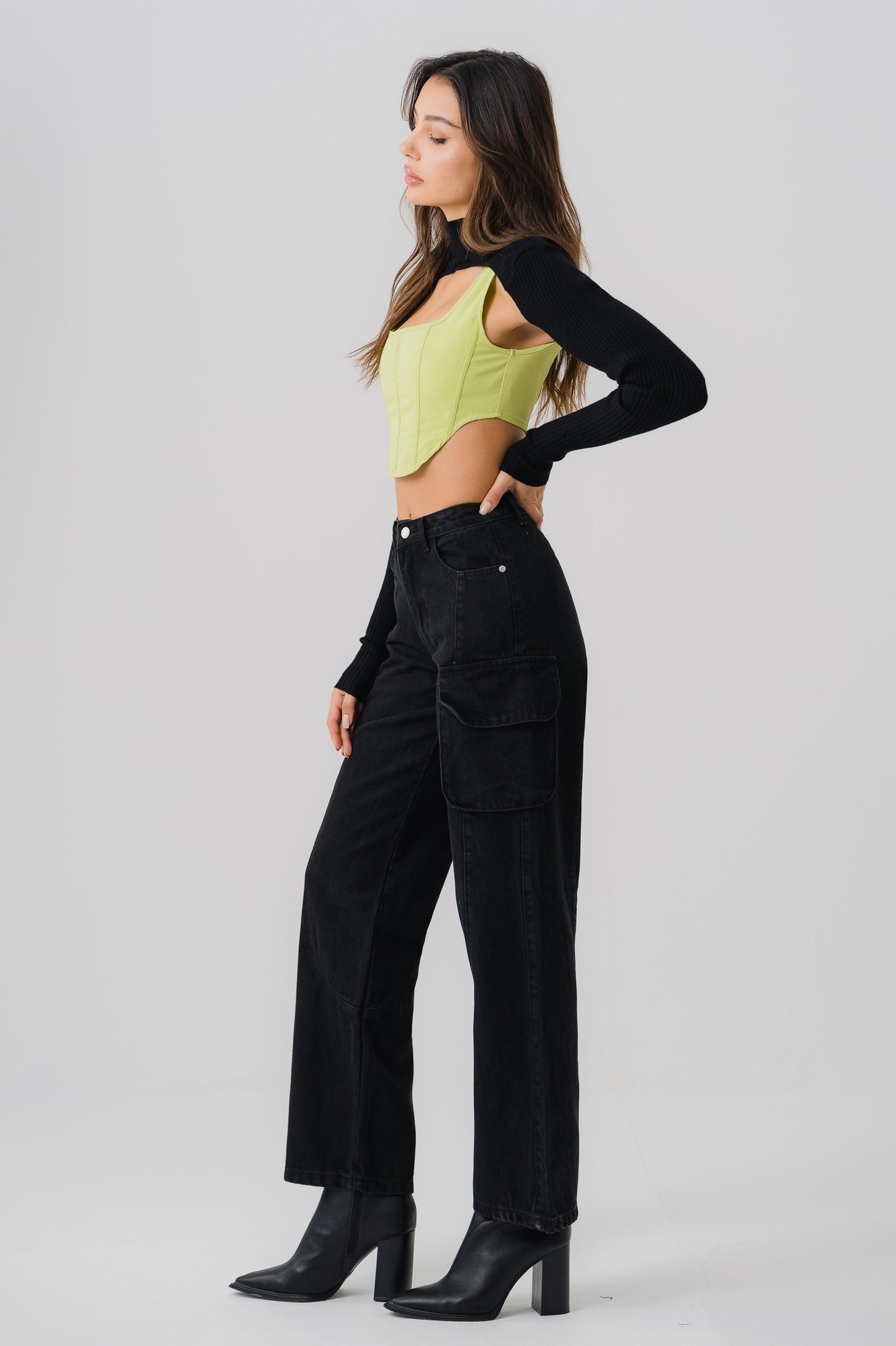 Black Cargo Pocket Jeans - Hustle N Holla