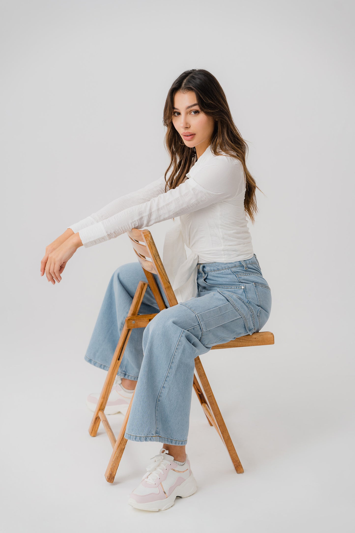 Light Wash Minor Fault Cargo Jeans - Hustle N Holla