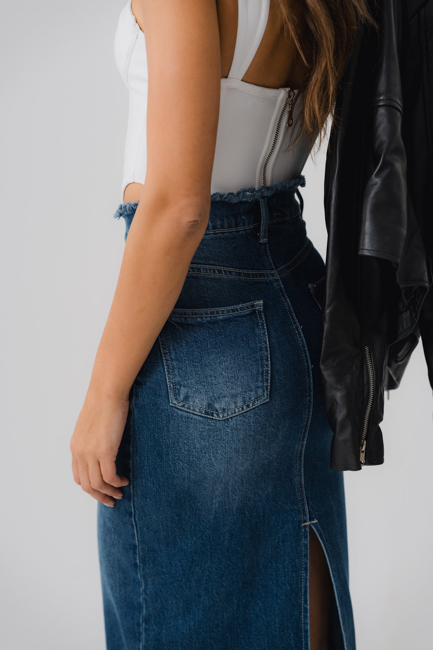 Shaded Denim Skirt - Hustle N Holla
