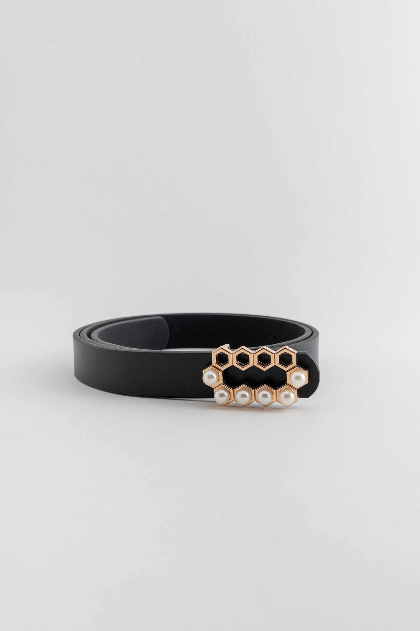 Black Belt with Pearl Buckle