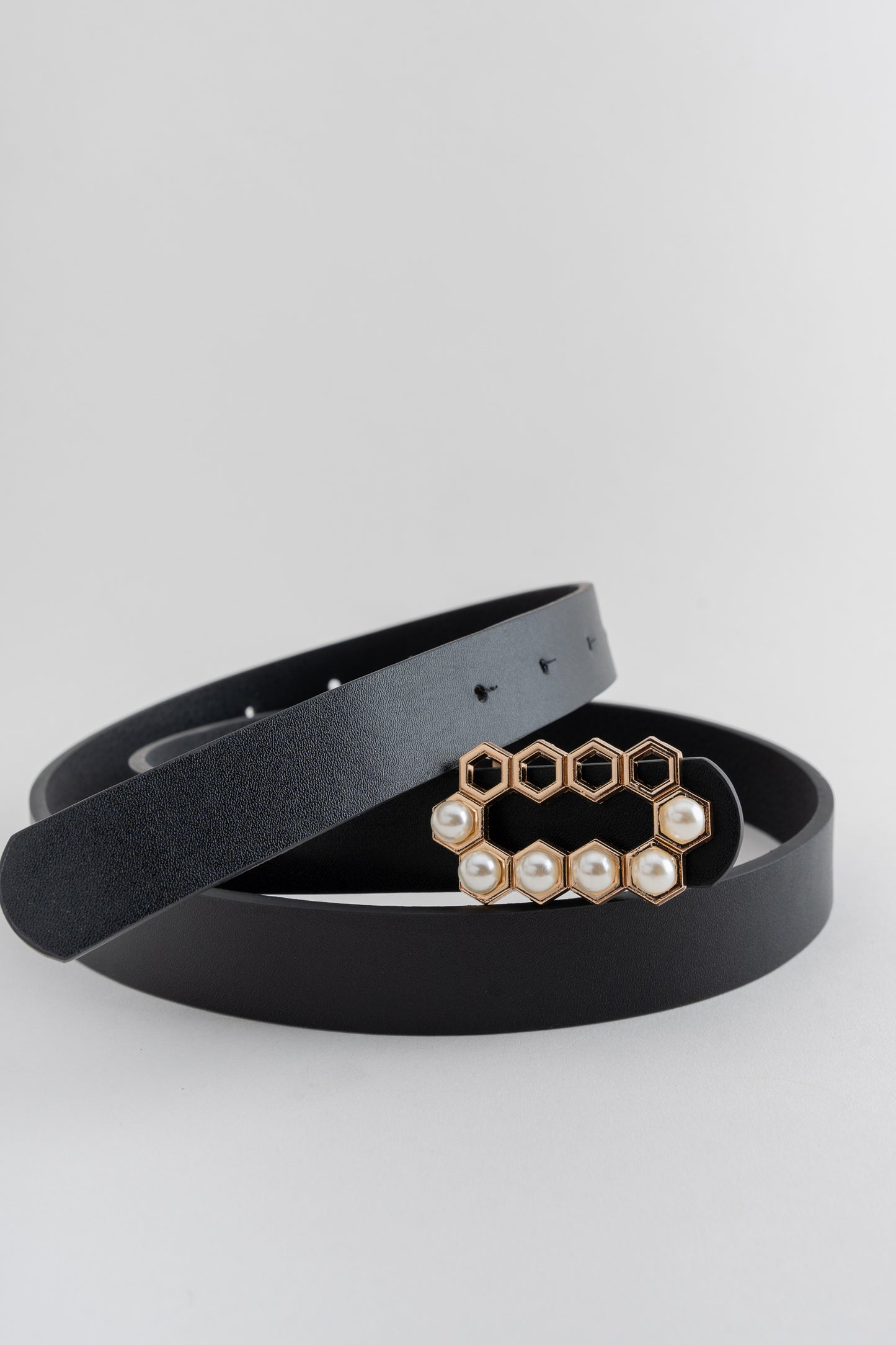 Black Belt with Pearl Buckle