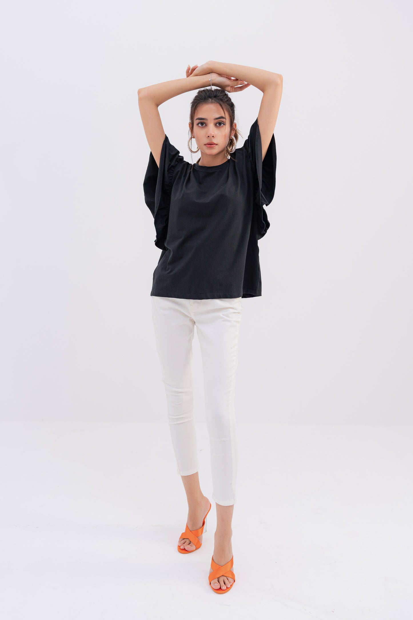 Black Butterfly Sleeve T-shirt - Hustle N Holla