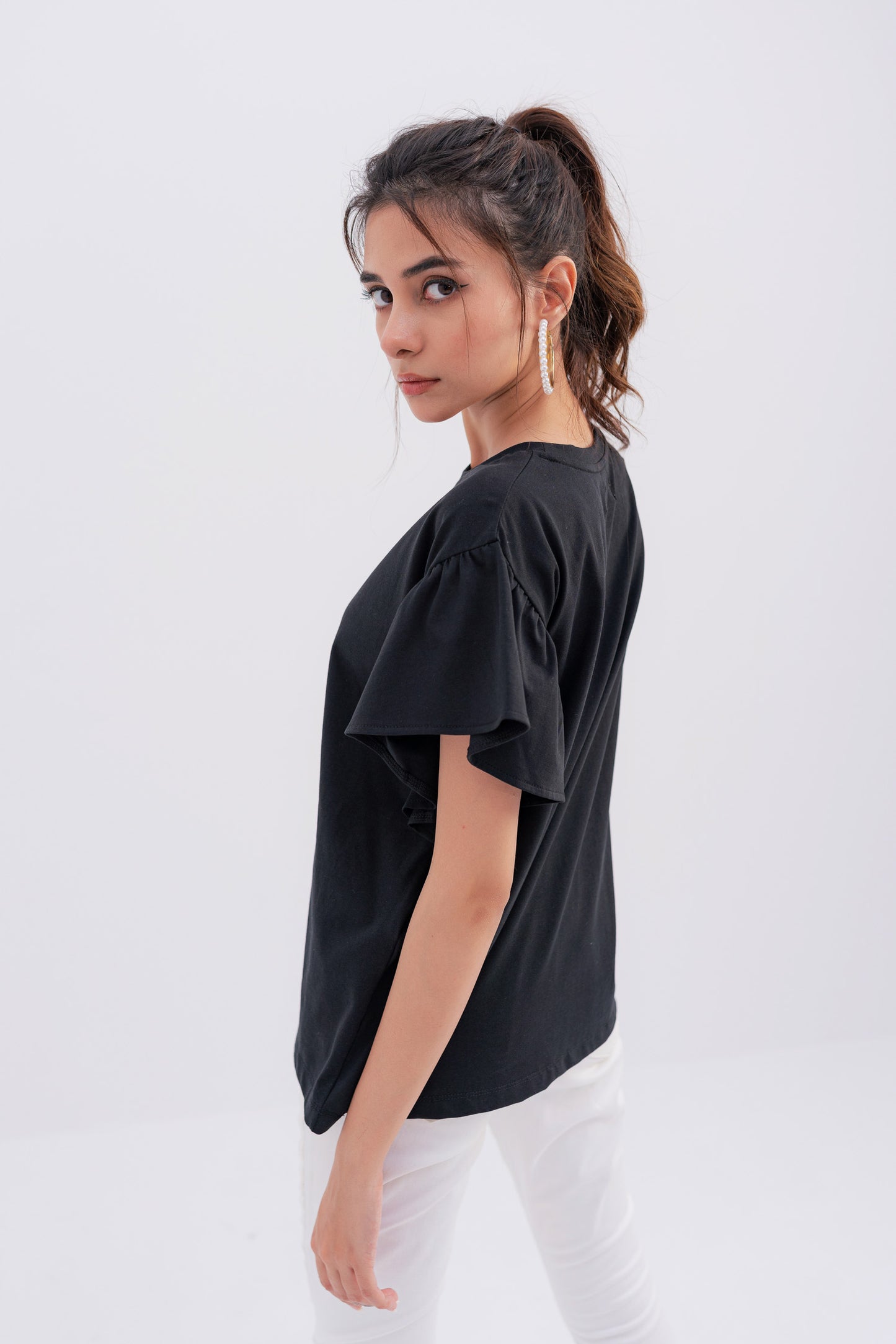 Black Butterfly Sleeve T-shirt - Hustle N Holla