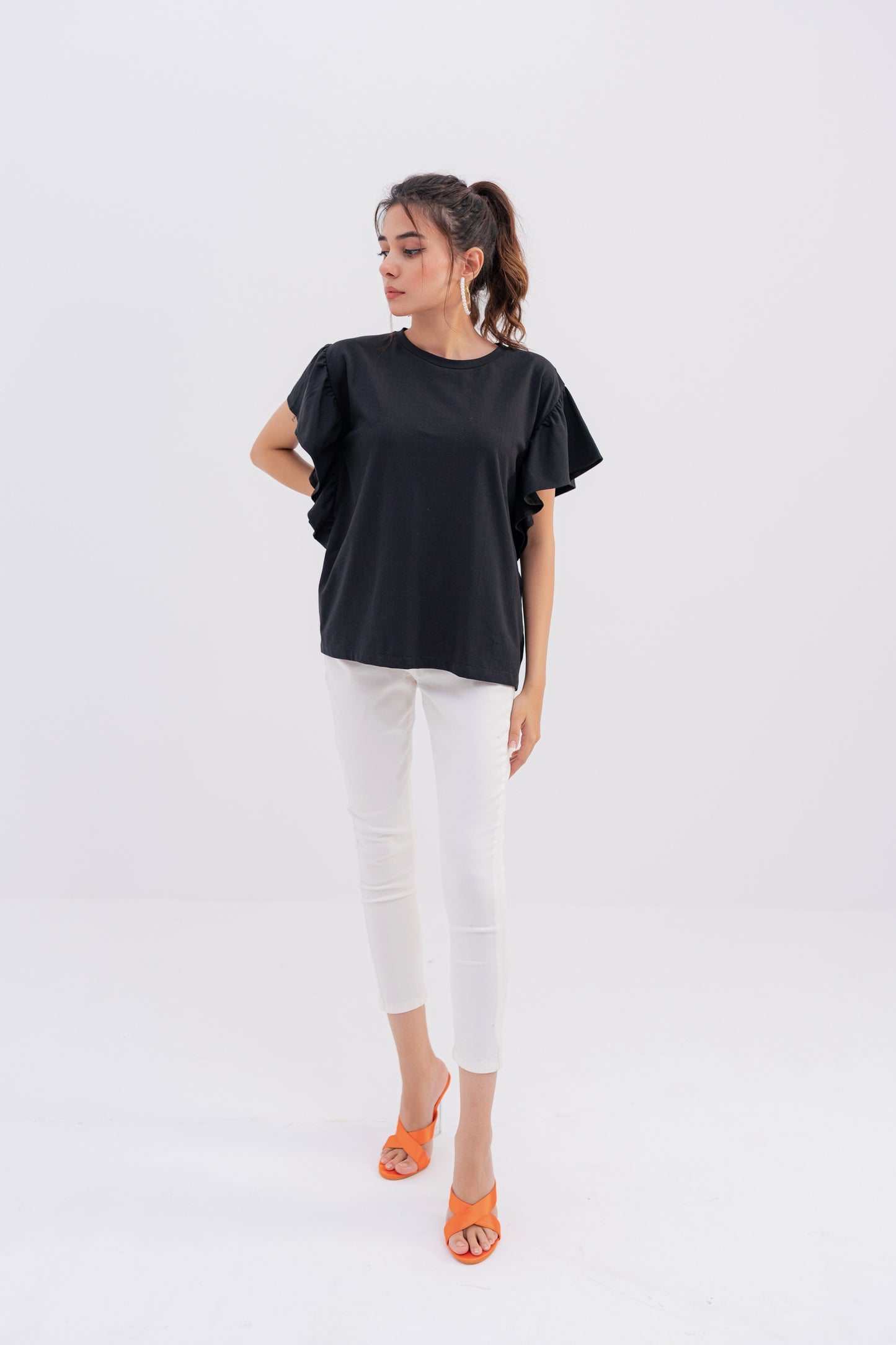 Black Butterfly Sleeve T-shirt - Hustle N Holla
