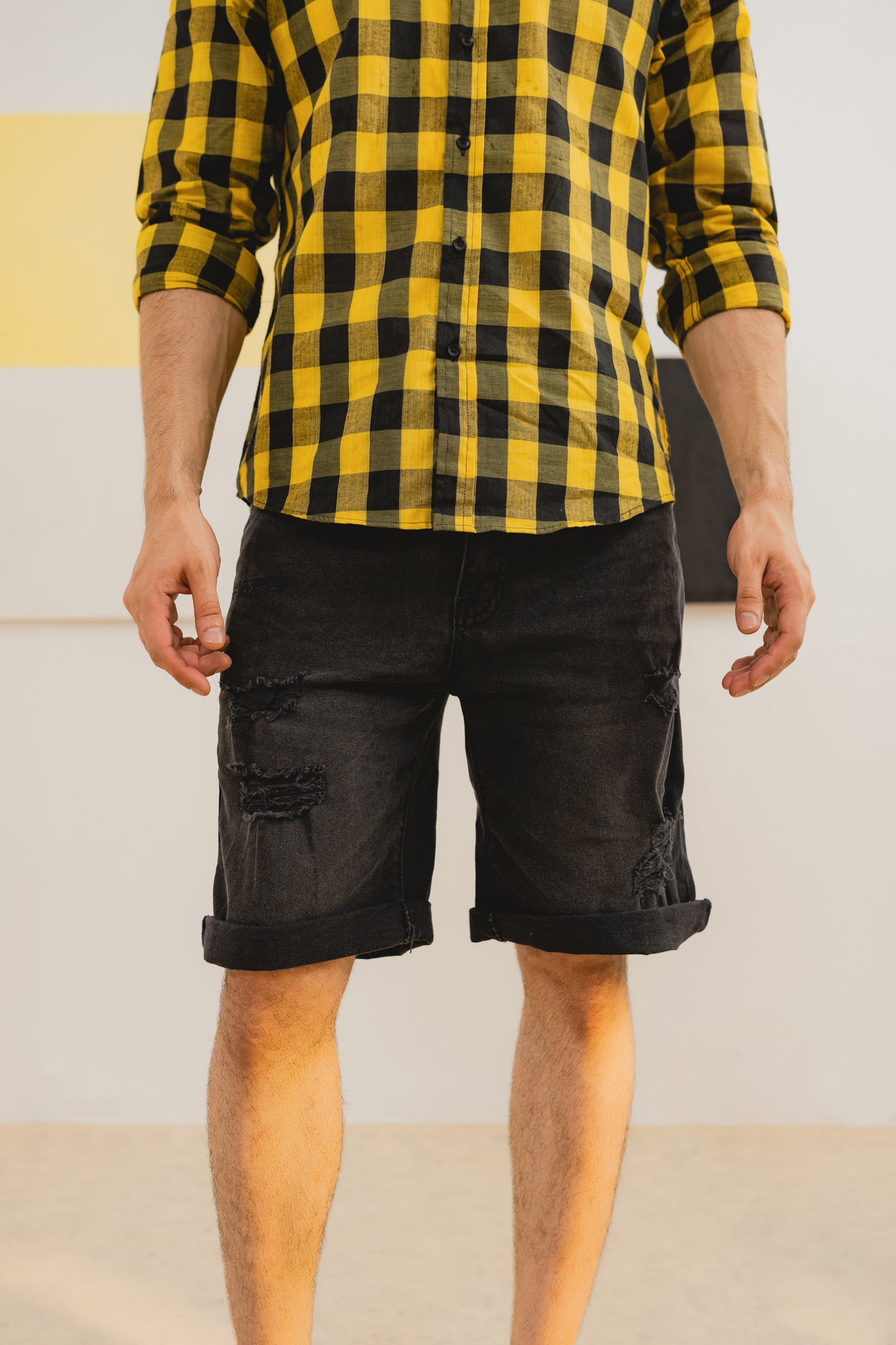 Black Denim Shorts