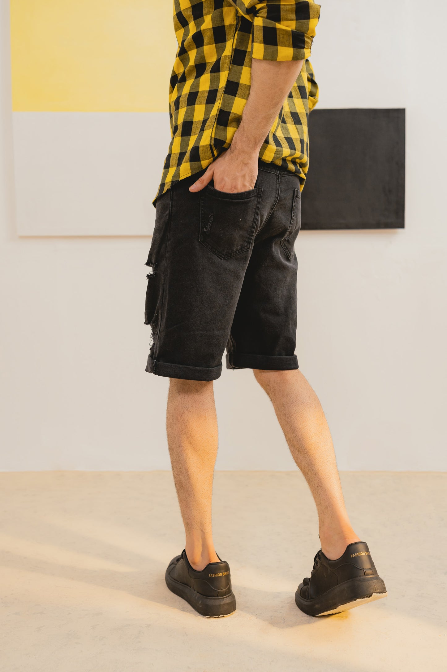 Black Denim Shorts