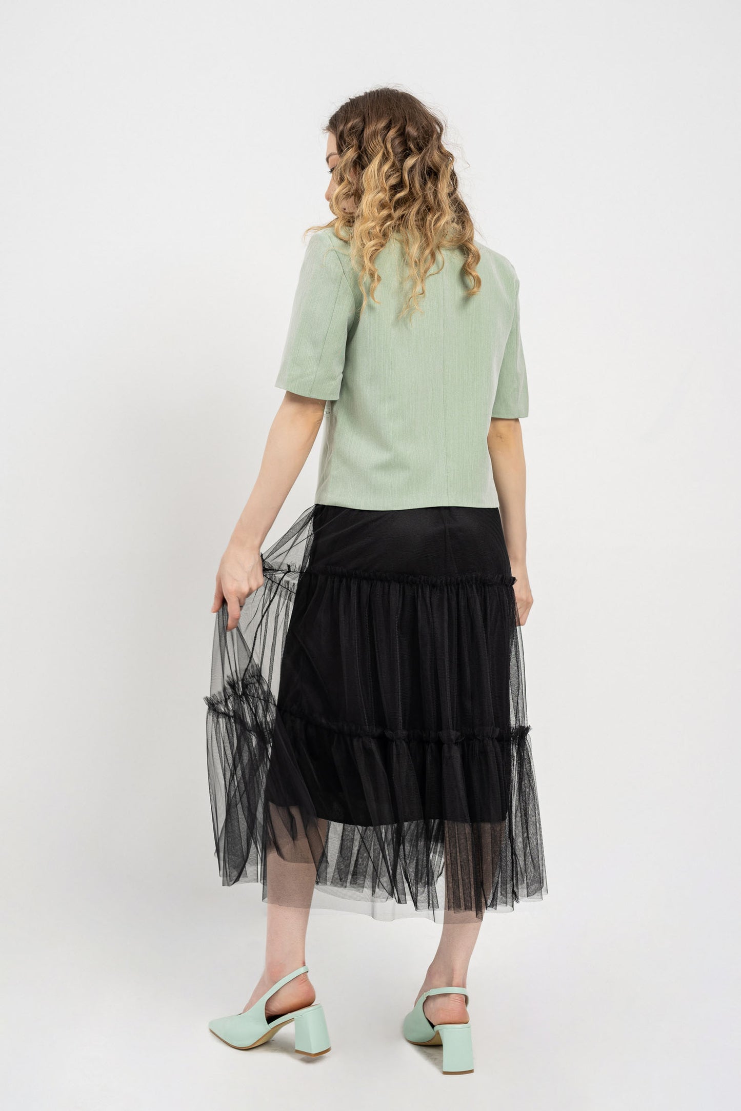 Black Mesh long skirt