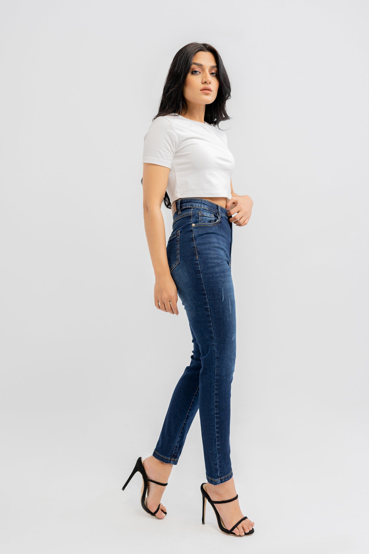 Blue Dark Wash Denim Jeans