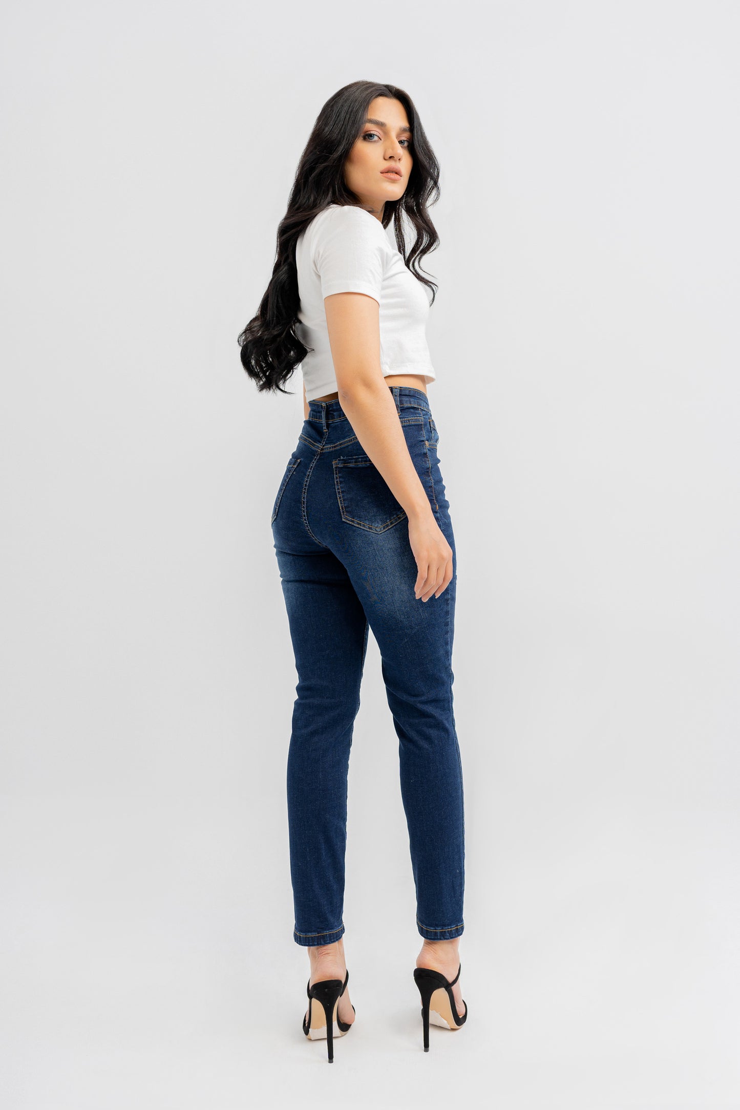 Blue Dark Wash Denim Jeans