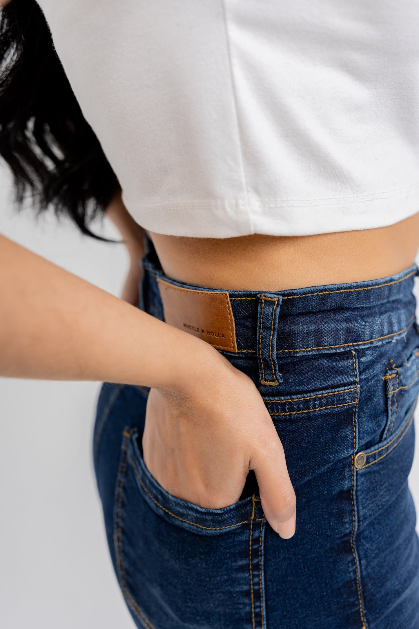 Blue Dark Wash Denim Jeans