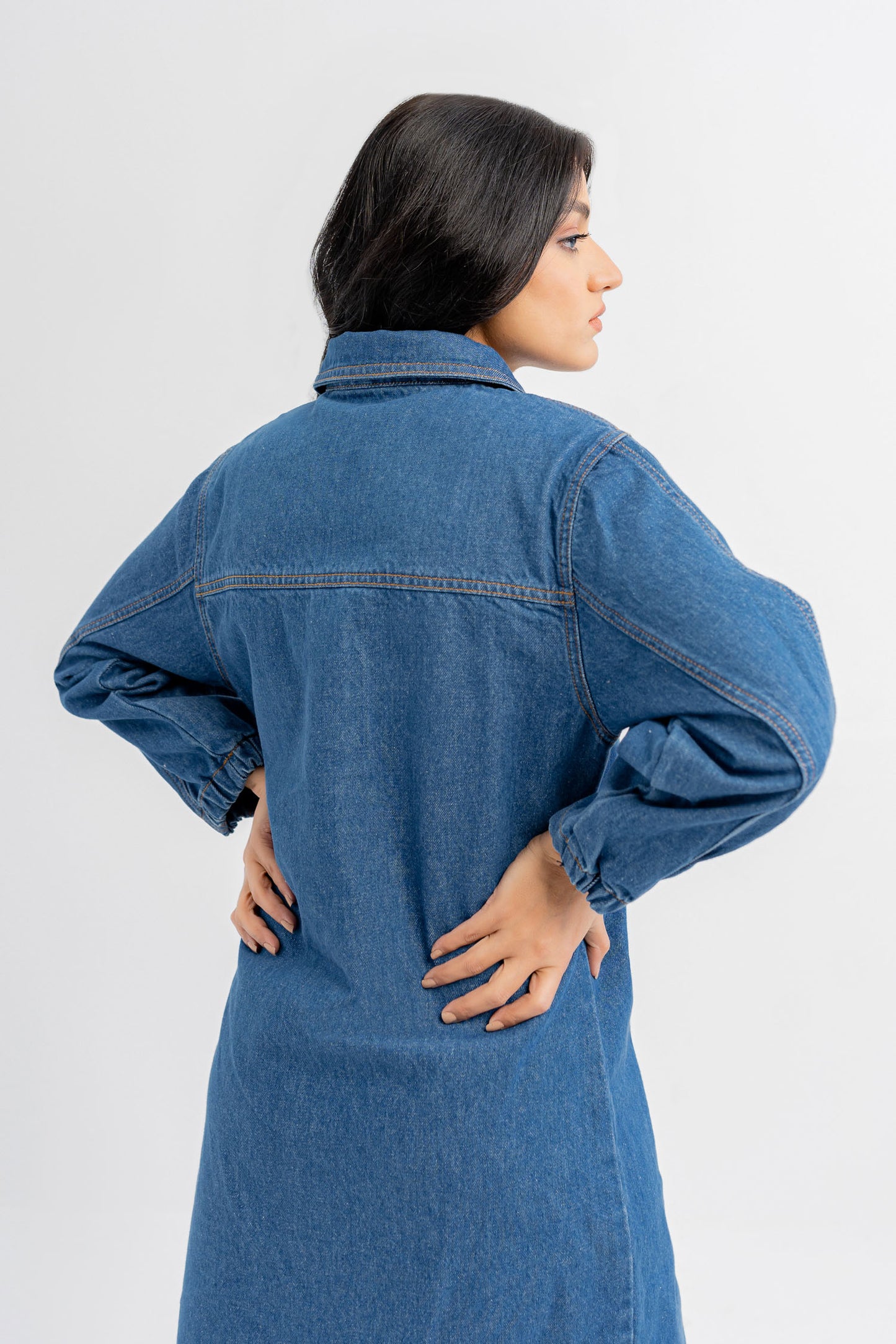 Blue Denim Dress - Hustle N Holla