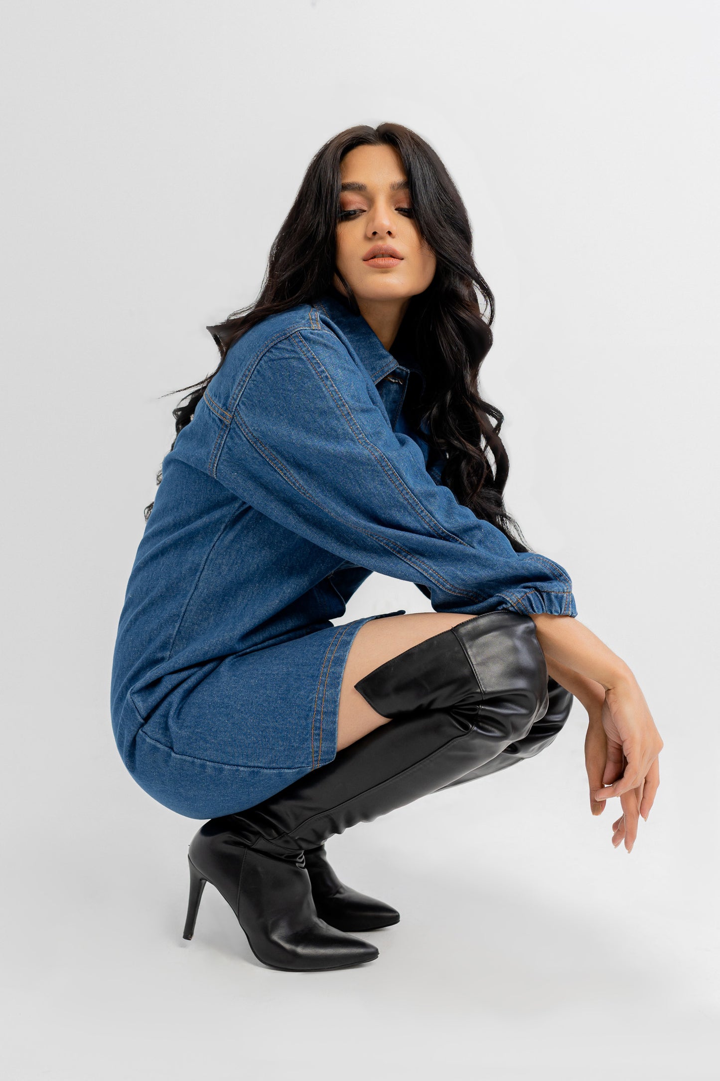 Blue Denim Dress - Hustle N Holla