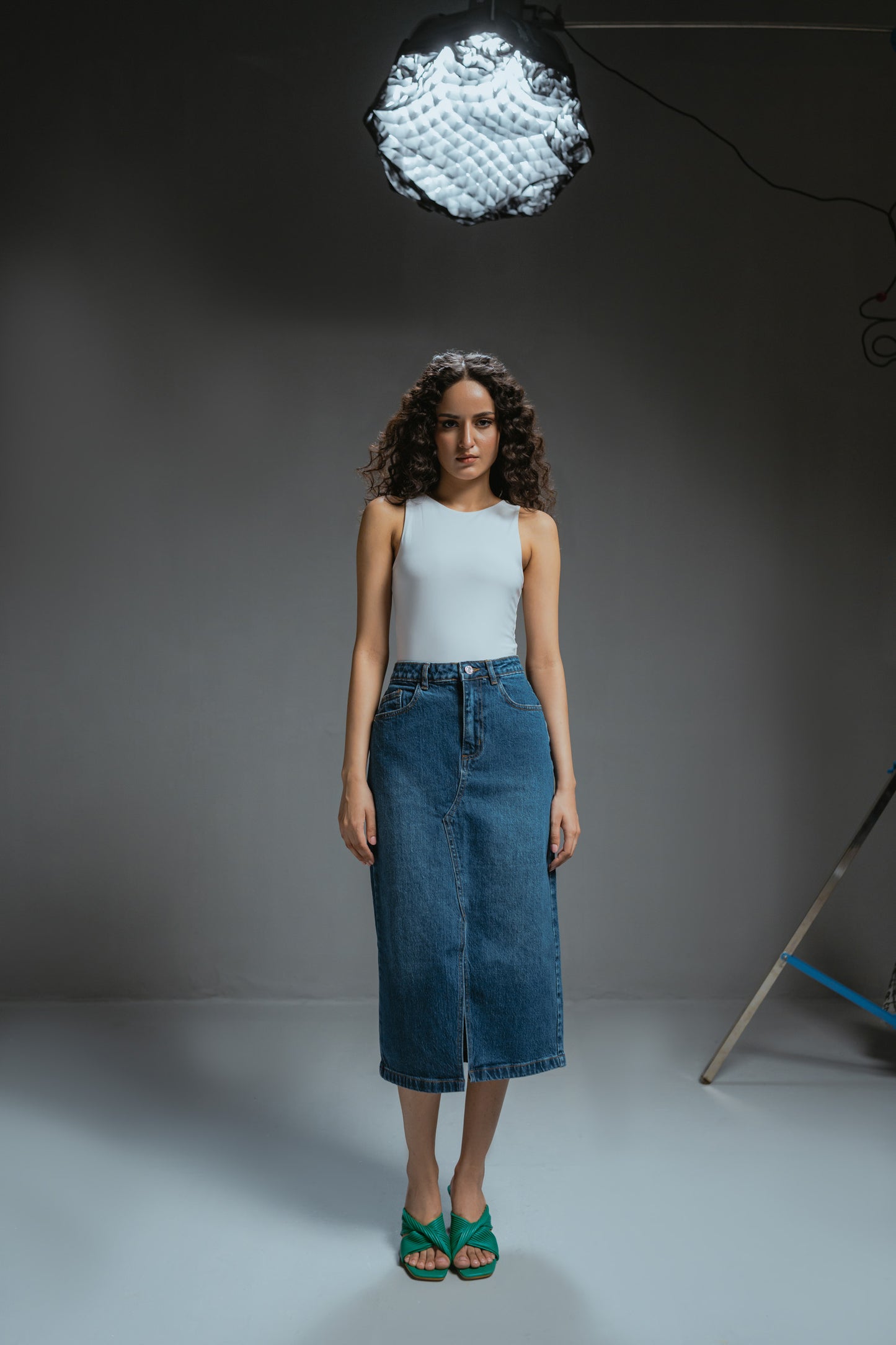 Blue Midi Skirt