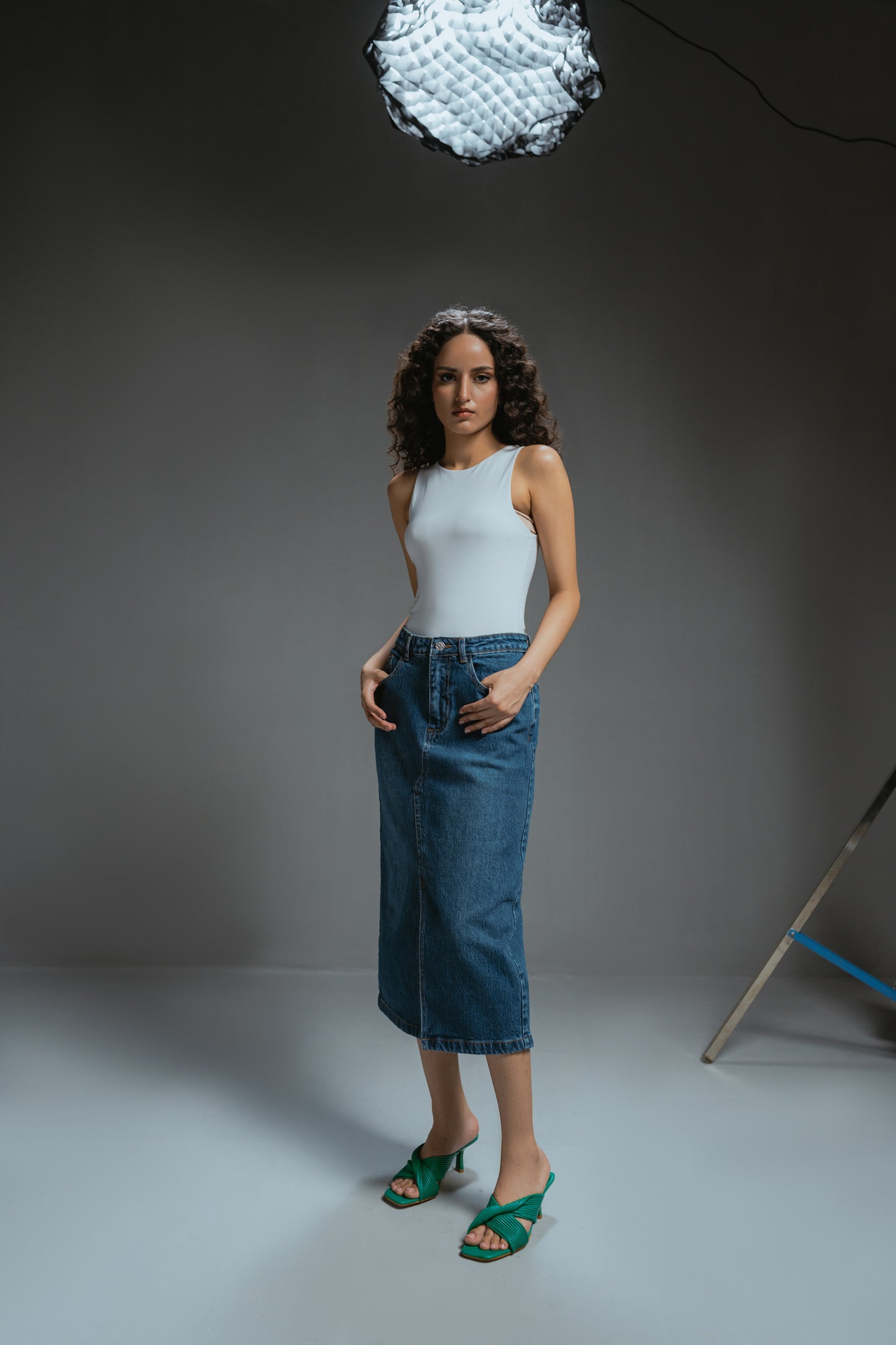 Blue Midi Skirt
