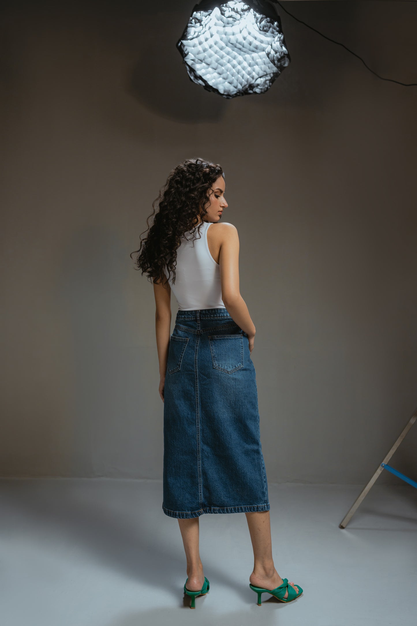 Blue Midi Skirt