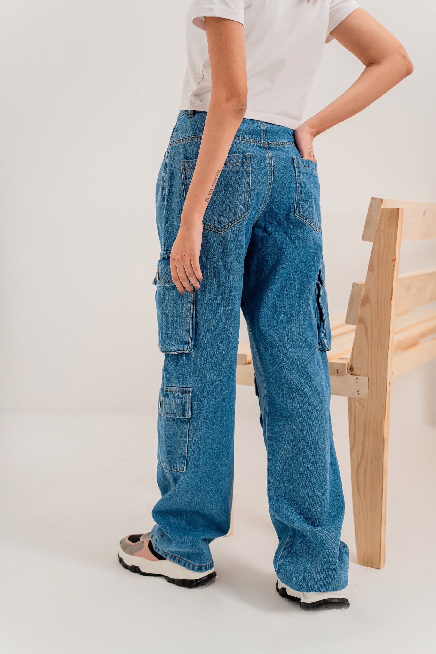 Basic Blue Minor Fault Cargo Jeans - Hustle N Holla