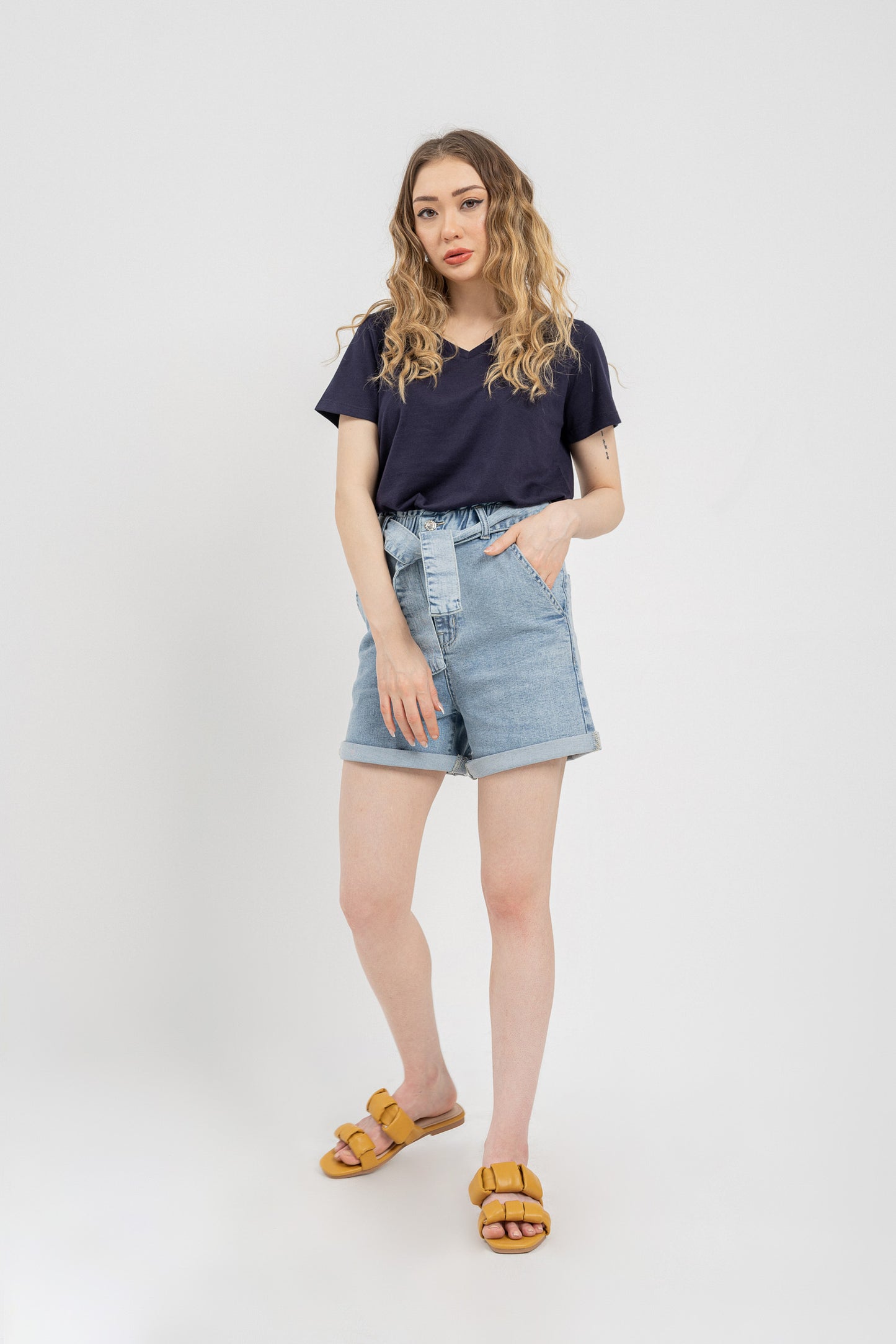Crop Denim Shorts - Hustle N Holla