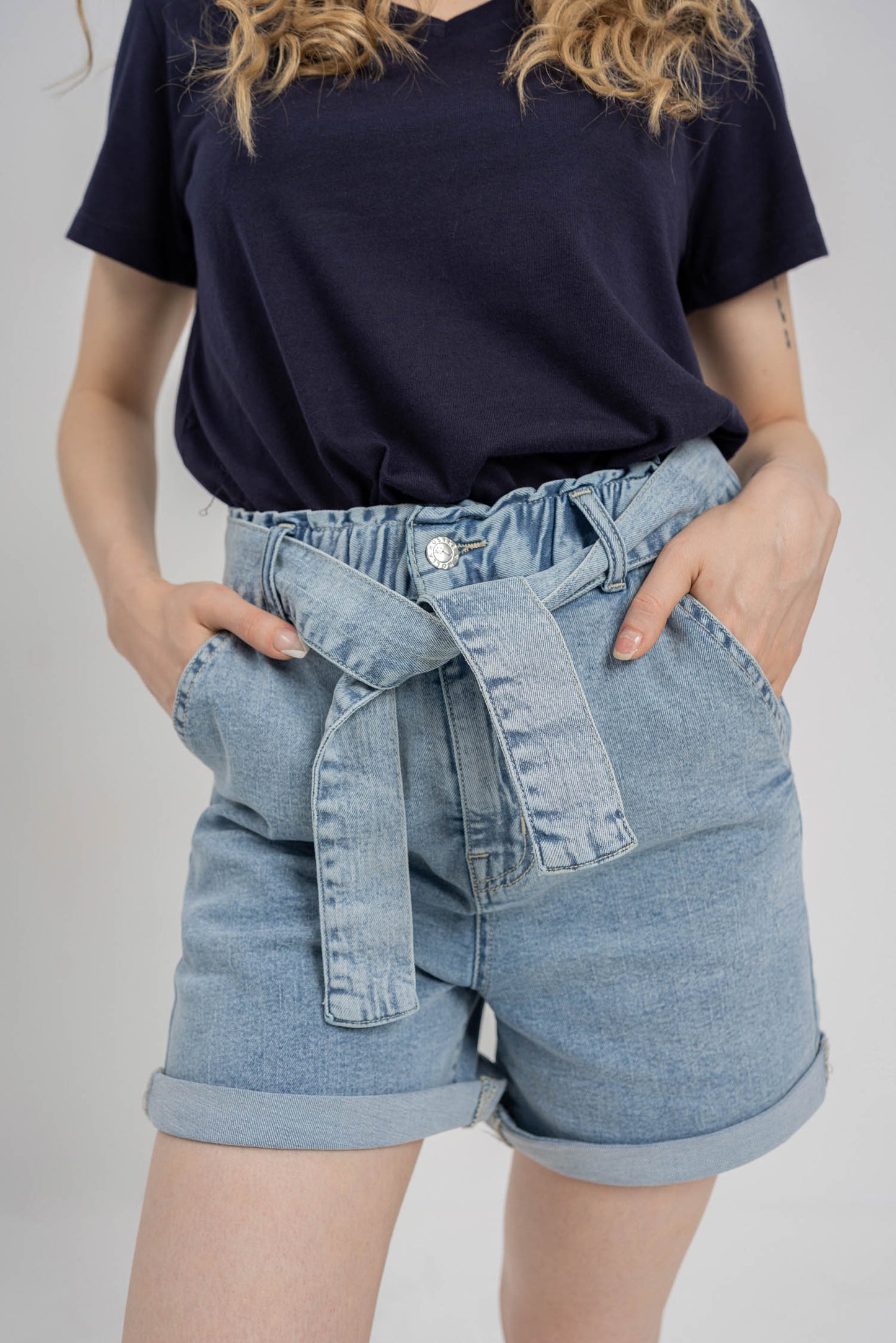 Crop Denim Shorts