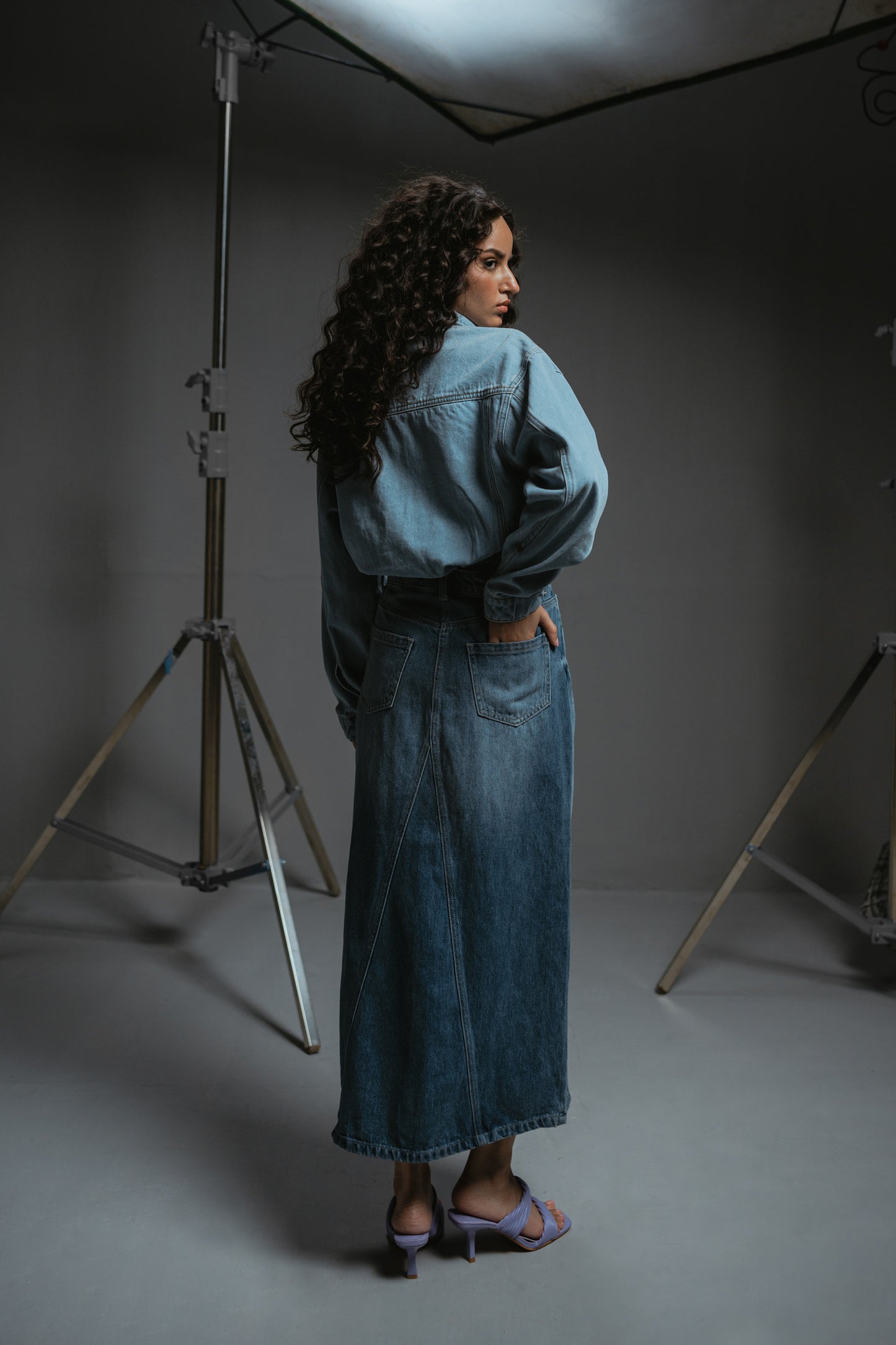Deep Blue Denim Skirt