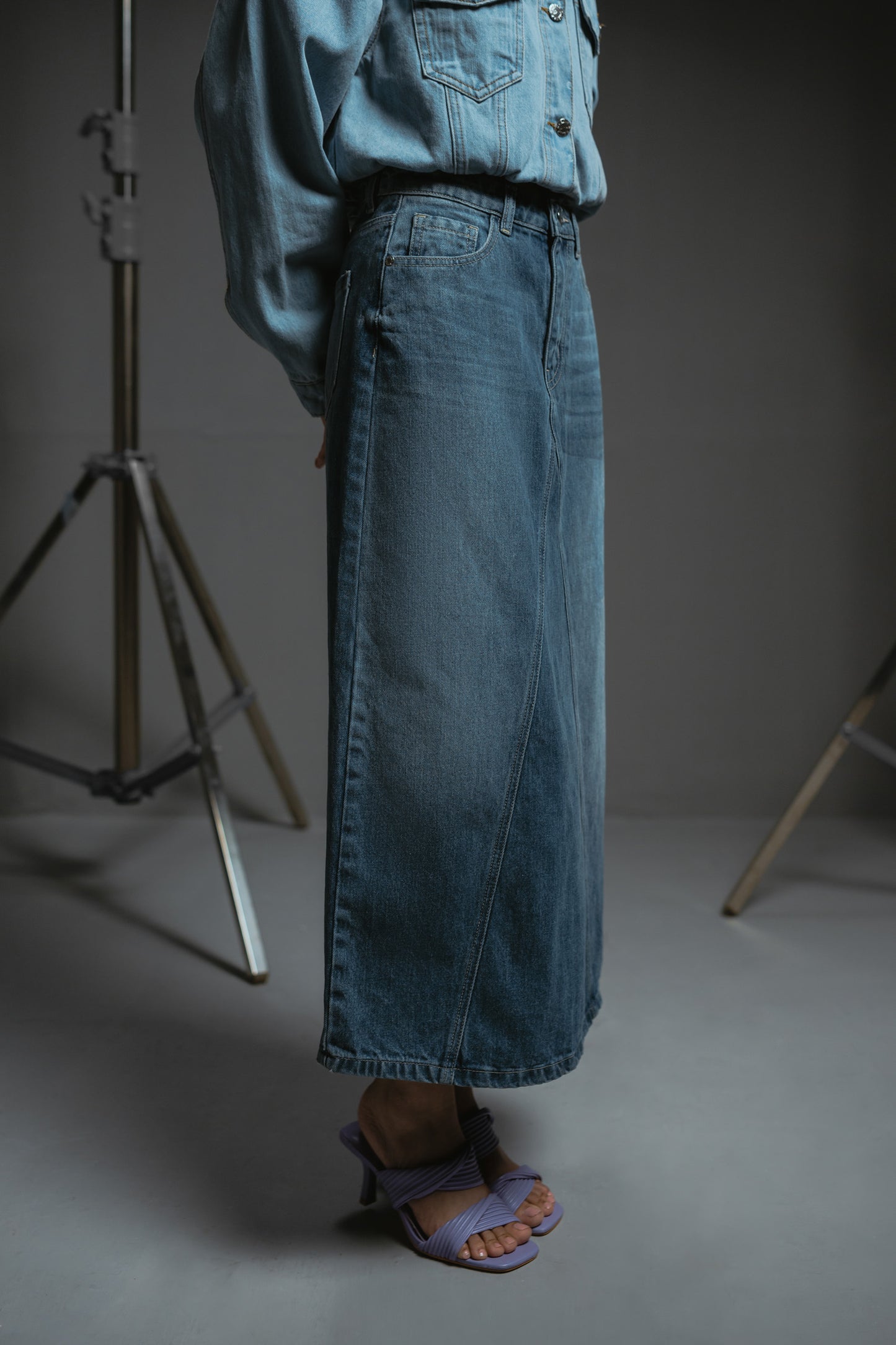 Deep Blue Denim Skirt