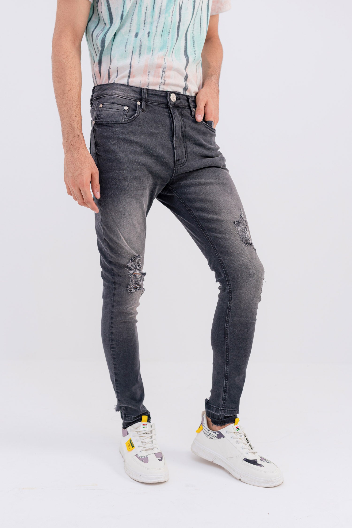 Deep Grey Skinny Jeans - Hustle N Holla
