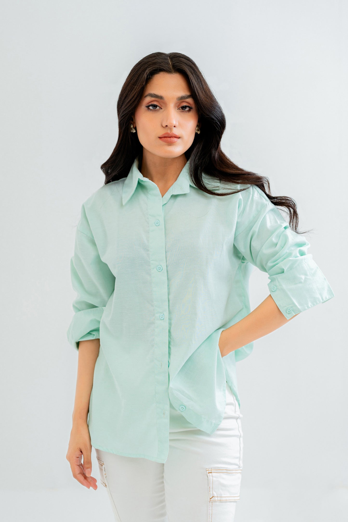 Green oversized shirt