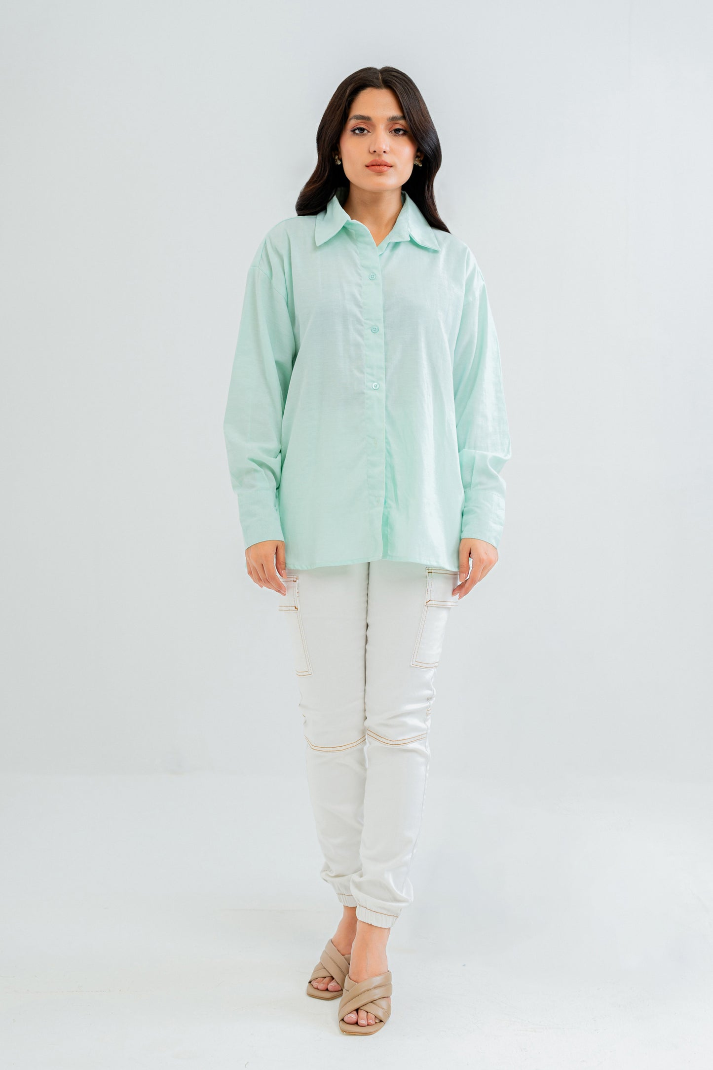 Green oversized shirt