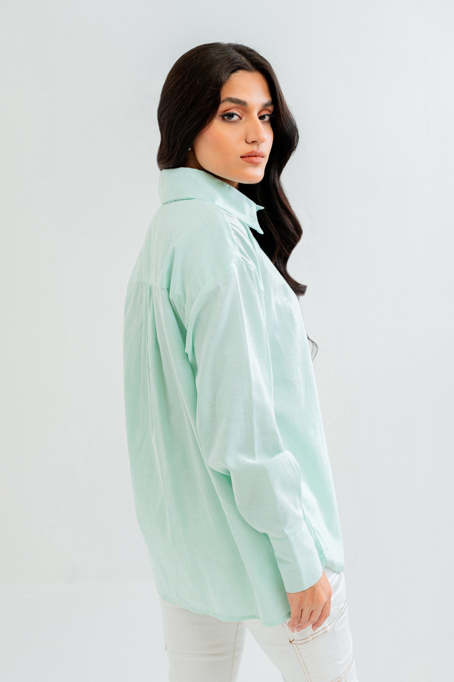 Green oversized shirt