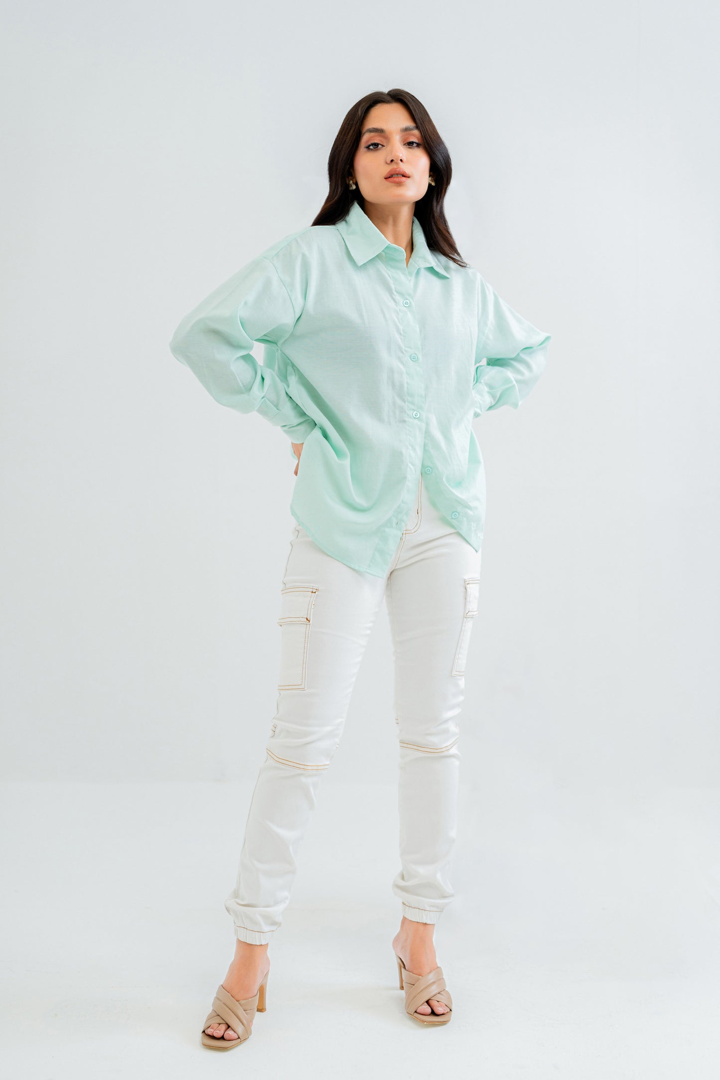 Green oversized shirt