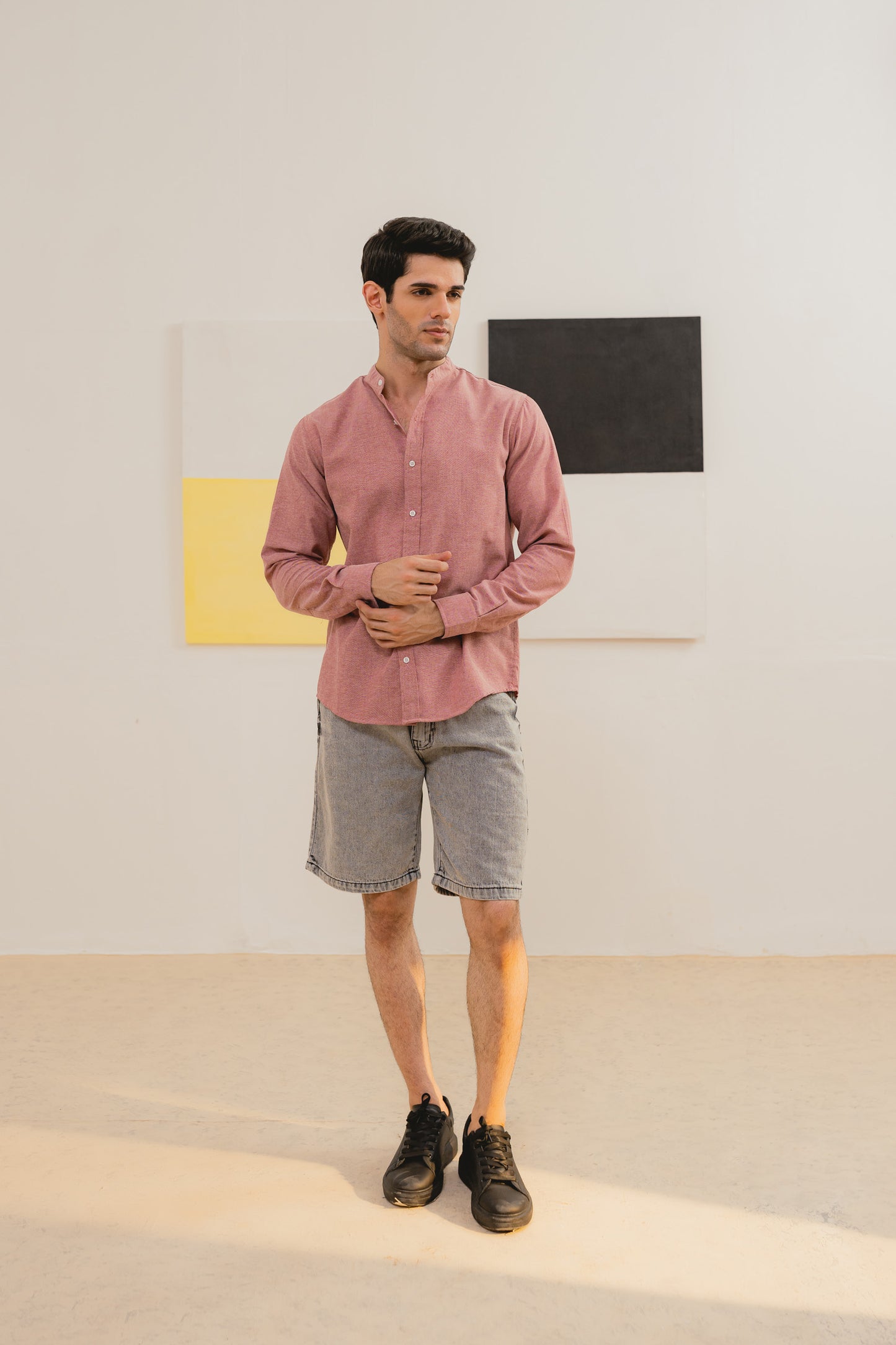 Grey Denim Shorts