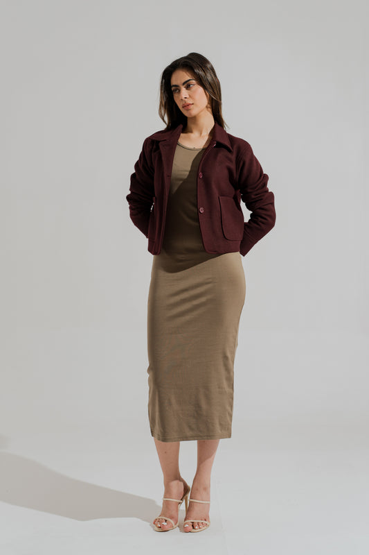 Olive Basic Sleeveless Midi Dress - Hustle N Holla