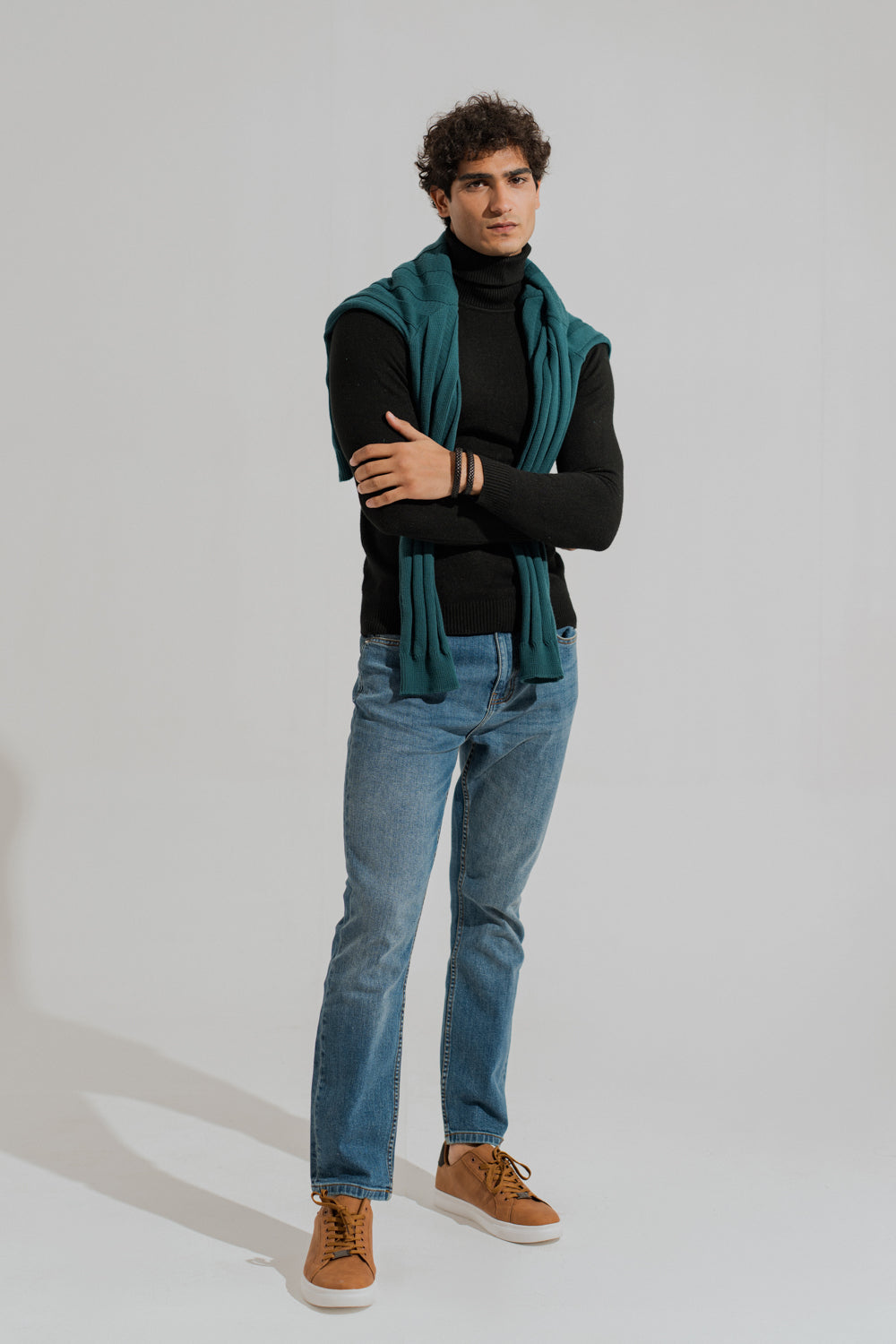 Black Slim Fit High Neck Sweater - Hustle N Holla