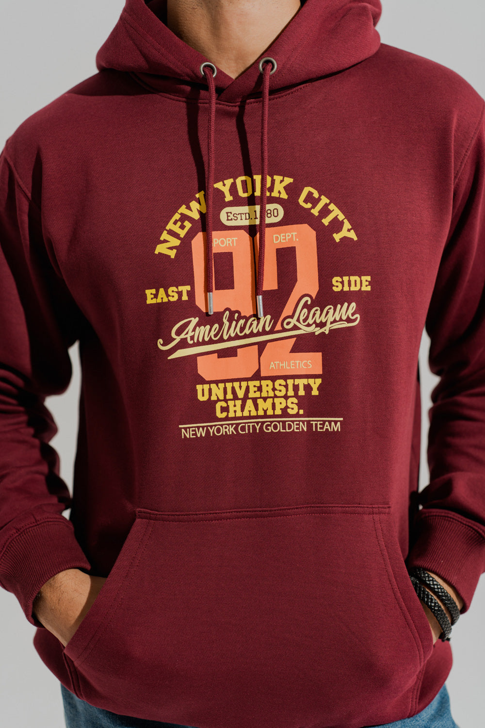 Burgundy Oversized Graphic Pull Over Hoodie - Hustle N Holla