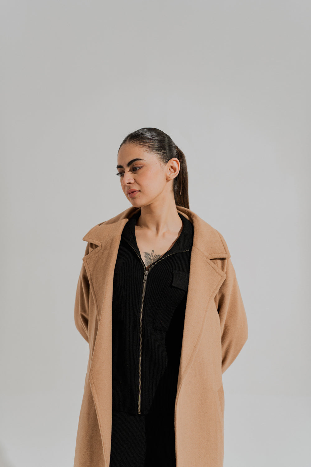 Beige Oversized Overcoat - Hustle N Holla
