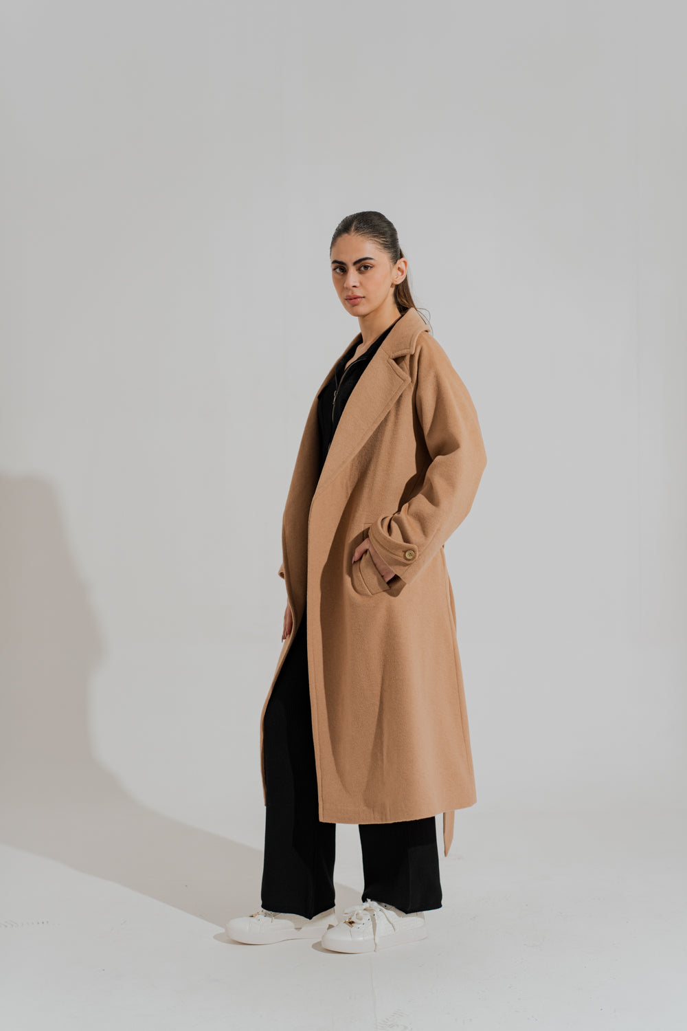 Beige Oversized Overcoat - Hustle N Holla