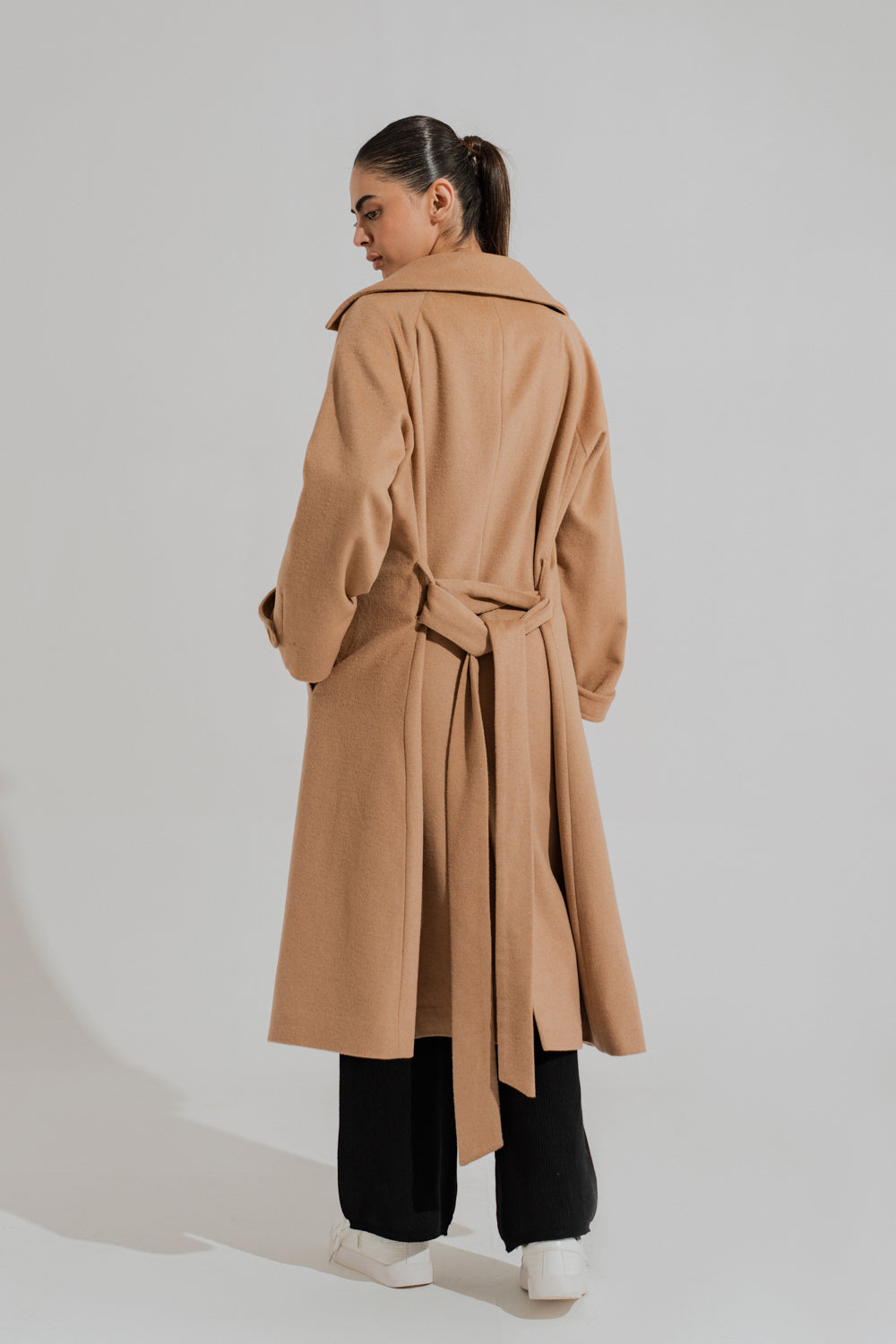 Beige Oversized Overcoat - Hustle N Holla