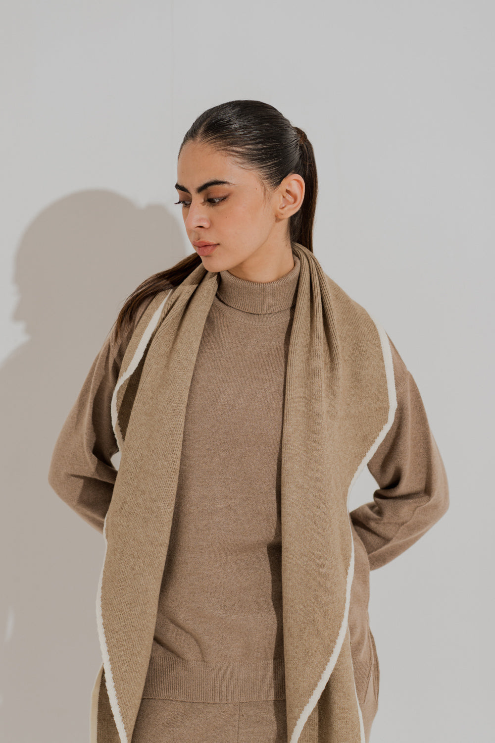 Beige Relaxed Fit Turtle Neck Sweater - Hustle N Holla