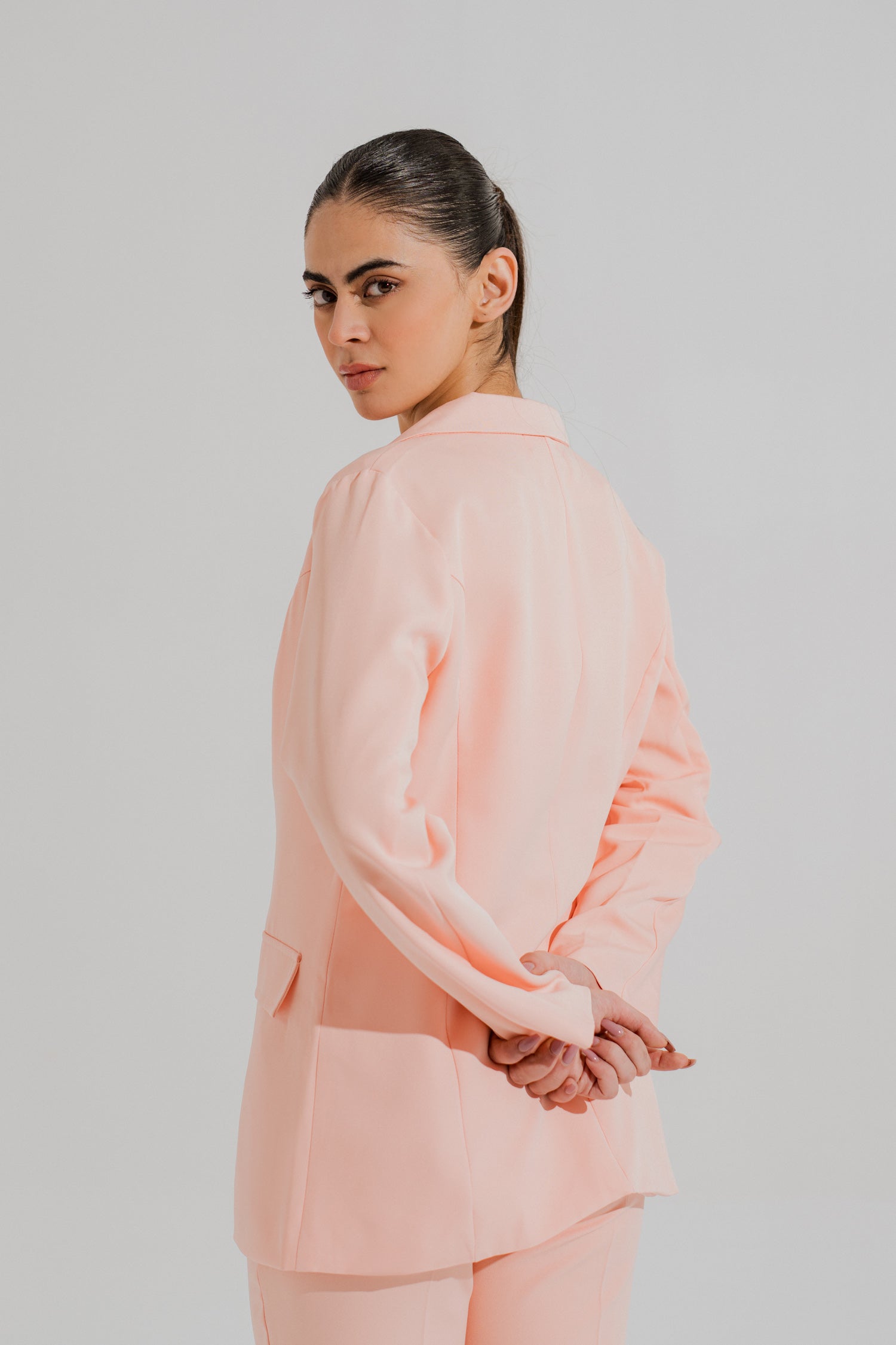 Peach Slim Fit Tailored Blazer - Hustle N Holla