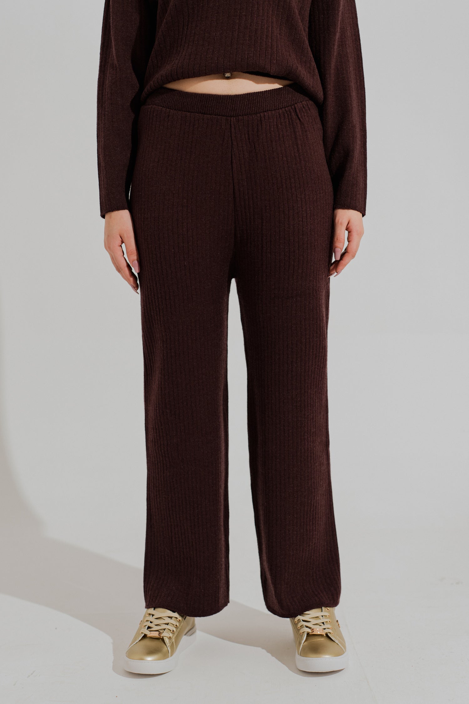 Brown Straight Fit Trousers
